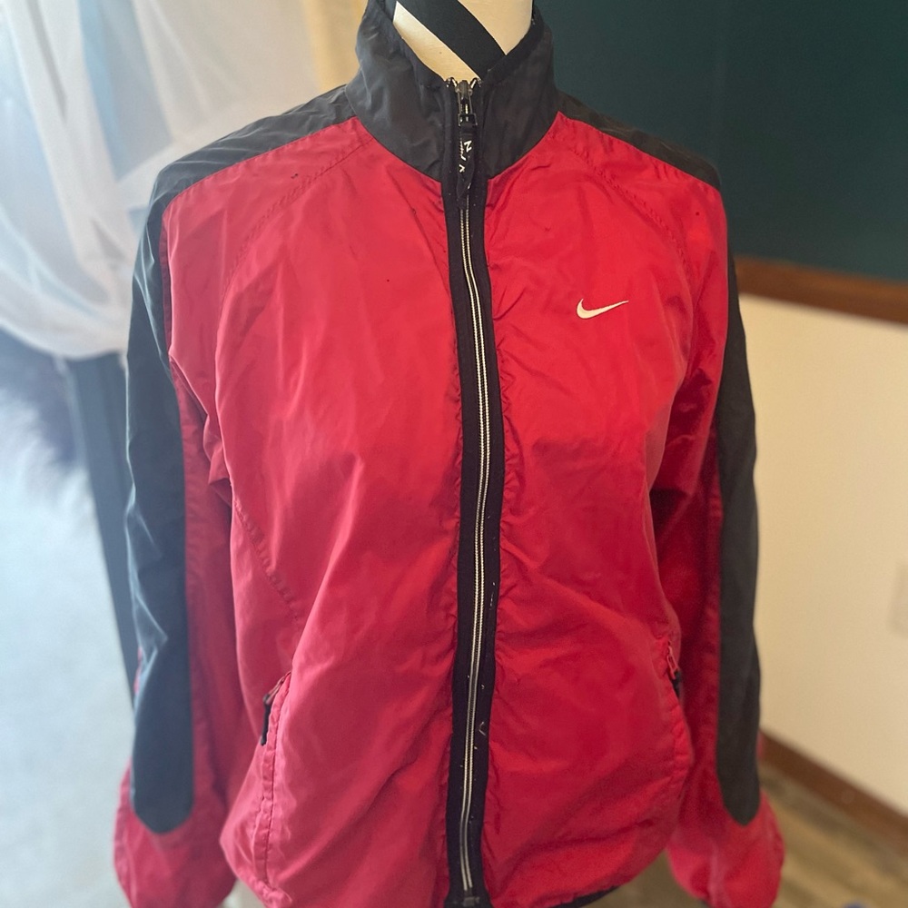 Nike Red and Black Windbreaker Jacket